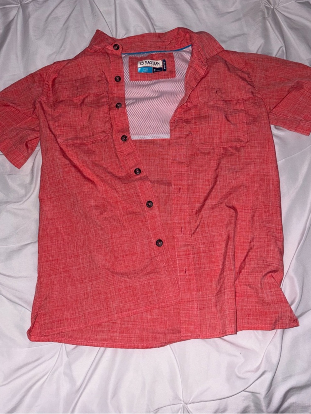 Magellan Kids Coral Short Sleeve Button Summer Shirt